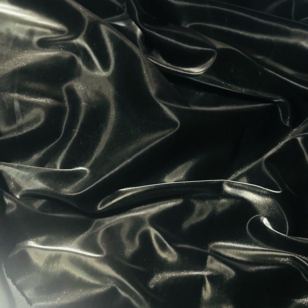 Elegant Black spandex Satin shine Fabric looks wet